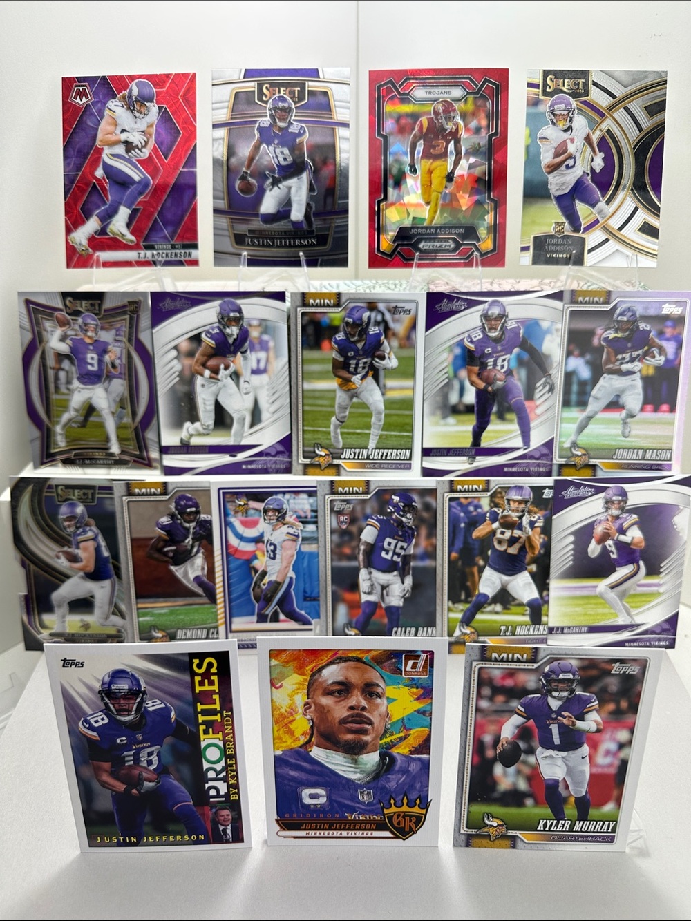 Justin Jefferson Vikings lot of 19 +Jordan Addison Rookie/Kyler Murray/Hockenson